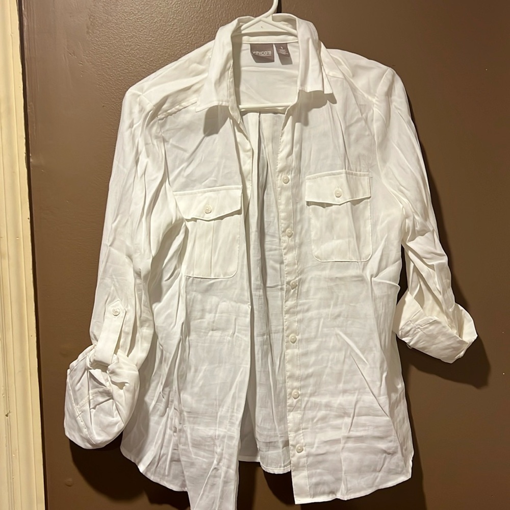 Gently Used White Button Down - image 1